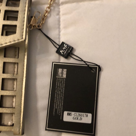 Laser cut gold clutch evening bag - Picture 2 of 5